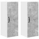  Kjøkkenskap 2 pcs Betonggrå 30 x 31 x 80 cm Konstruert tre