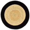 vidaXL Bordmatter 4 stk naturell og svart 38 cm rund jute og bomull