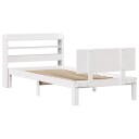  Sengeramme med hodegavl hvit 90x190 cm heltre furu 3306814