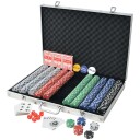 vidaXL Pokersett med 1000 Sjetonger Aluminium