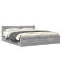  Sengeramme med hodegavl grå sonoma 200x200 cm konstruert tre 8721102855436