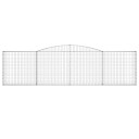 vidaXL Gabionkurver buede 9 stk 400x30x100/120 cm galvanisert jern
