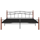 vidaXL Sengeramme svart metall og heltre eik 200x200 cm