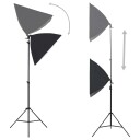 vidaXL Fotostudiosett med softboks lys og reflektor
