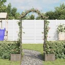 vidaXL Hagepergola med blomsterkasse grå heltre gran