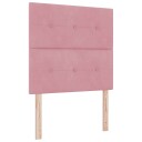  Boksfjær Seng med madrass Rosa 80 x 200 cm Fløyel