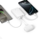 Baseus Picogo 10000mAh 45W Strømbank med USB-C Kabel Hvit