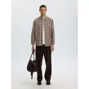 Selected Slmregcole Jay Melange Ls Shirt Noos   Beige   XXL