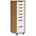  Rulleskap med skuffer MOSS honningbrun heltre furu 8721158359728