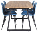 Venture Design Inca & Arctic spisegruppe Natur/blå 4 st stoler & bord 160 x 85 cm