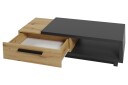 IngRamme Sofabord 120 cm med Oppbevaringsskuff + Hylle - Natur/Svart