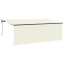 vidaXL Uttrekkbar markise Krem 350 x 200 cm Polyester og aluminium