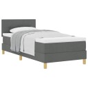  Box Spring Seng med Madrass Mørk Grå 80x200 cm Stoff