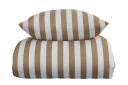 Borg Living Sengetøy - 200x220 cm - Nordic Stripe Sand - Sandfarget og Hvit - 100% bomullsateng