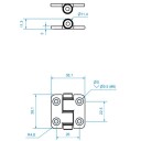 Roca Friksjonshengsel 38,1 x 38,1 mm