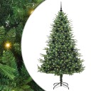  Kunstig forhåndsbelyst juletre med kule sett grønn 210 cm