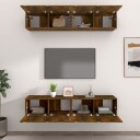 vidaXL TV-benker 4 stk røkt eik 80x30x30 cm konstruert tre