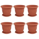 vidaXL Plantepotter 6 pcs Klinker Rød Ø 22 x 18 cm Plast