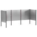 vidaXL Skjerm for søppeldunk 249 x 85 x 113 cm Galvanisert stål Sølv