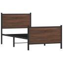  Sengeramme i metall med hode- og fotgavl brun eik 90x190 cm 8721102953620