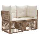 vidaXL Hagemøbelsofa 2 Antall seter Beige polyrotting