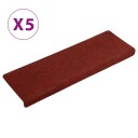 vidaXL Selvklebende trappematter 5 stk vinrød 65x21x4 cm nålestempel