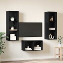  TV benksett Svart eik 37 x 37 x 107 cm Konstruert tre