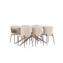 Spisegruppe Venture Home Piazza 180 med 6 stk Modesto Stoler Boucle