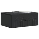  Vegghengt Nattbord Svart 49 x 34,5 x 20 cm Konstruert tre