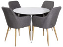 Venture Design Plaza & Comfort spisegruppe Hvit/grå 4 st stoler & bord 100 cm
