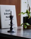 house doctor | Candle Holder Hdlucca Black | H:17.5CM.XL:9CM