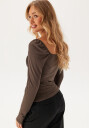 BUBBLEROOM Neija Square Neck Top Brown XS
