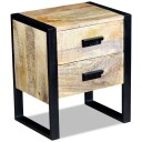 vidaXL Sidebord med 2 skuffer heltre mango 43x33x51 cm