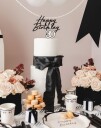 Partydeco 30 År Hvit og Svart Bursdagslys 5.5 cm
