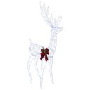 vidaXL 3D Jule Reinsdyr LOVIISA 560 LED-lys Kaldhvit 96 x 40 x 180 cm