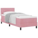  Bokspring Seng med Madrass Rosa 80x200 cm Fløyel