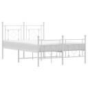 vidaXL Sengeramme i metall med hode- og fotgavl hvit 120x190 cm 8721012249363