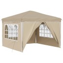  Pop up Festtelt Krem 288 x 288 x 245 cm Oxford Stoff