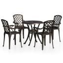 vidaXL Bistrosett 5 deler støpt aluminium bronse