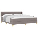  Box Spring Seng med Madrass Brungrå 180x200 cm Stoff