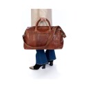 Springfield weekendbag i skinn Cognac