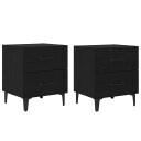  Sengeskap 2 pcs Svart eik 40 x 35 x 47.5 cm Konstruert tre