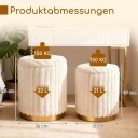 Ottomansett med oppbevaring – Fuskekaninpels Beige 2 delt