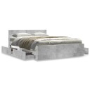  Sengeramme med hodegavl betonggrå 120x200 cm konstruert tre 8721102855764
