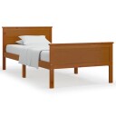 vidaXL Sengeramme honningbrun heltre furu 90x200 cm