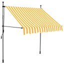 vidaXL Manuell uttrekkbar markise med LED 150 cm hvit og oransje