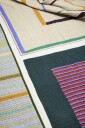 Hübsch Twist Bedspread Block 260x260 Dark green/Multicolour