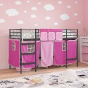  Kiddos Loft Senge Ramme med Gardiner Svart og Rosa