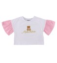 Moschino T skjorte/Denimshorts   Hvit/Blå m. Logo/Gull   Moschino   14 år 164   Shorts