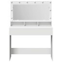  Hvit Sminkebord med LED Lys 100x41x135 cm
